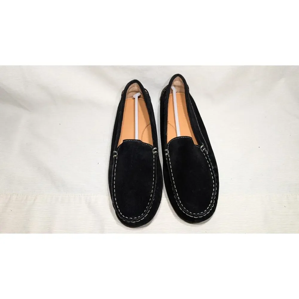 Avellini Suede Moccasin Driving loafers Women's 8.5/9 EU 40‎ Black Made in Italy